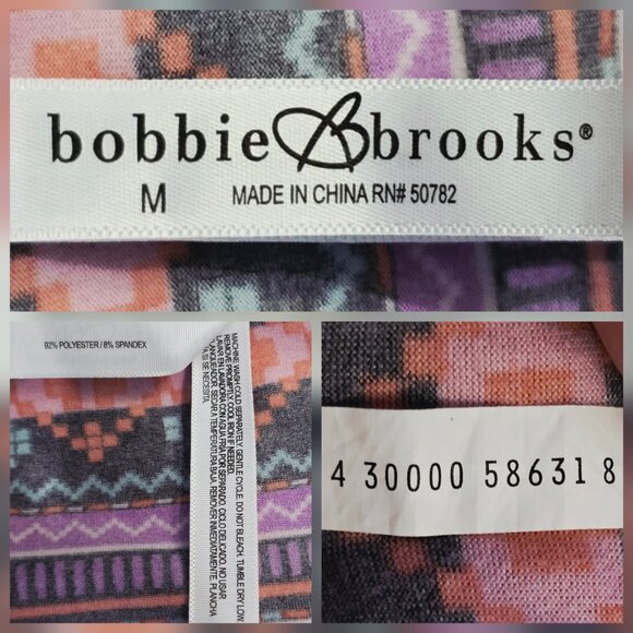 MD Bobbie Brooks Womens Midi Sheath T-Shirt Dress Size Nordic Print Soft Stretch - Picture 14 of 14